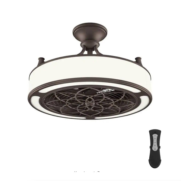 Home Decorators Collection Windara 22 in. LED Indoor/Covered Outdoor Bronze Ceiling Fan with Light Kit and Remote Control